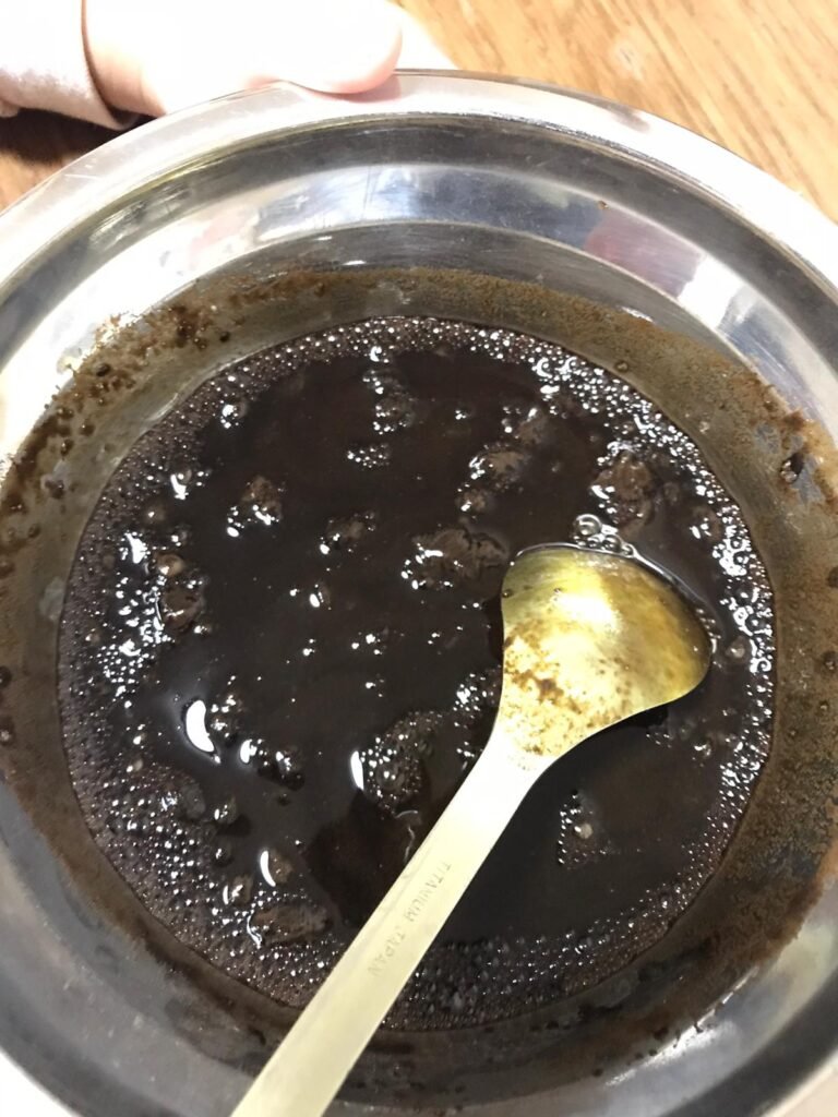 妹妹的攪拌結塊較多